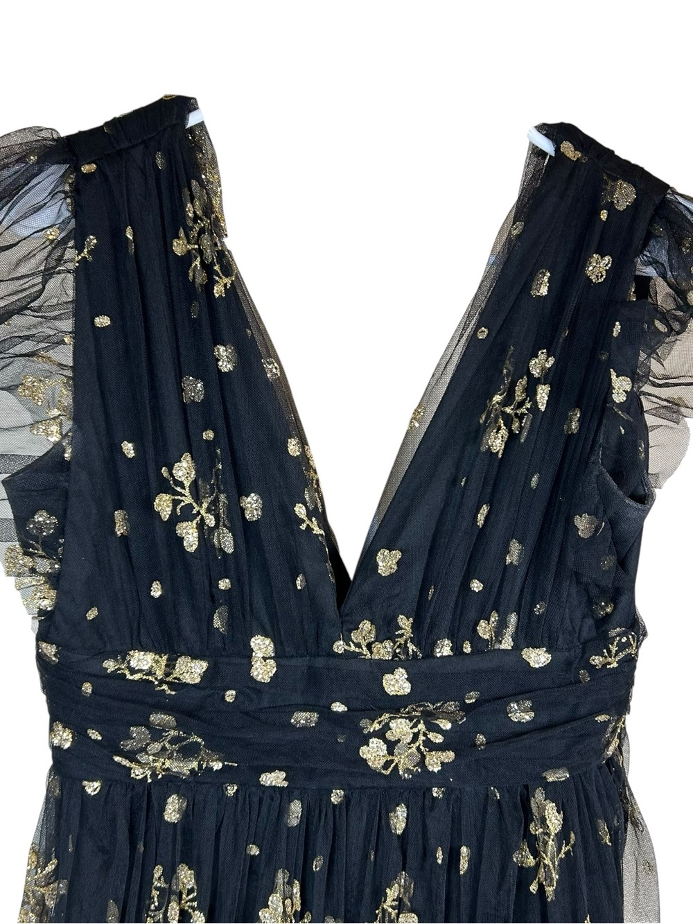Baltic Born Natalia Embellished Maxi Dress Black Gold Whimsical Evening L - Picture 8 of 12